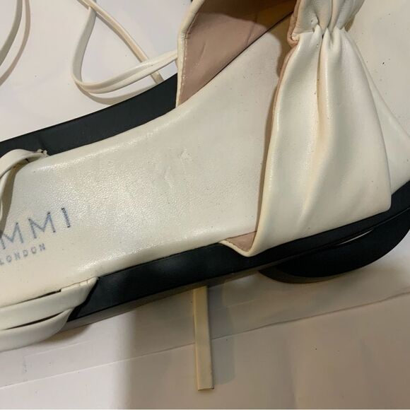 Simmi London Naeva tie ankle flatform sandals in white size 9 - Picture 7 of 10